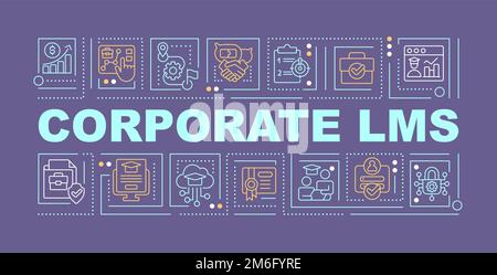 Corporate LMS word concepts dark purple banner Stock Vector