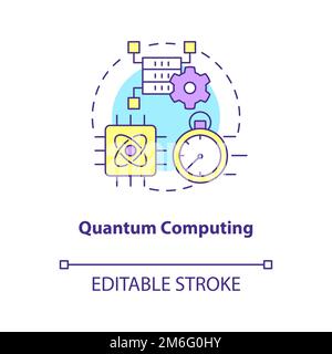 Quantum computing concept icon Stock Vector