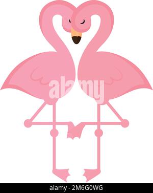 cute flamingos couple Stock Vector