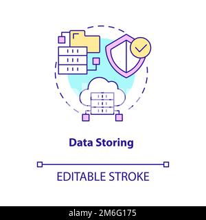 Data storing concept icon Stock Vector