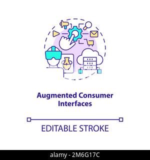 Augmented consumer interfaces concept icon Stock Vector
