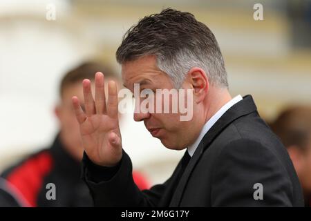 Manager of Doncaster Rovers, Darren Ferguson - Colchester United v Doncaster Rovers, Sky Bet League Two, Weston Homes Community Stadium, Colchester - 14th April 2017. Stock Photo