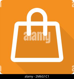 Orange baggage icon. Shopping. Editable vector. Stock Vector