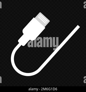 Smartphone charging cable icon. Editable vector. Stock Vector