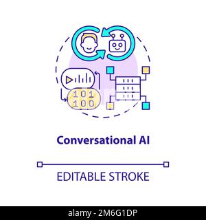 Conversational AI concept icon Stock Vector