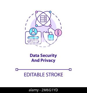 Data security and privacy concept icon Stock Vector