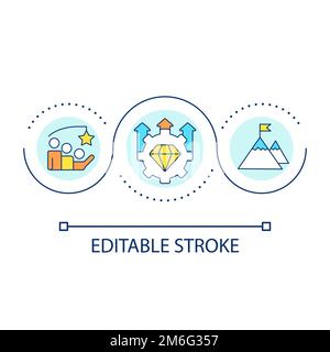 Motivation to reach goal loop concept icon Stock Vector