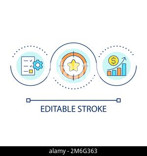 Financial goals reaching loop concept icon Stock Vector