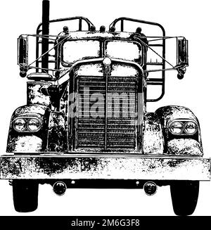 18 wheeler semi truck illustration Stock Vector
