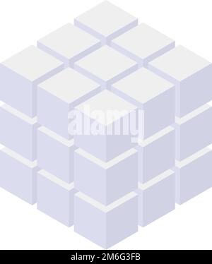 Three-dimensional cube icon. Editable vector. Stock Vector