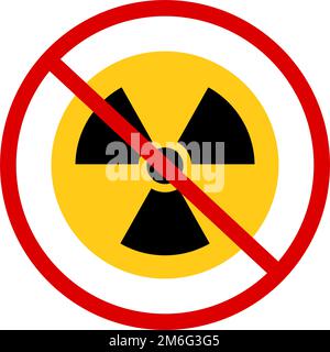 Nuclear weapons prohibition sign. Editable vector. Stock Vector