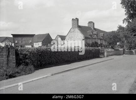 1950s, historical, view from road of Mary Arden's House, the childhood home of English playwright William Shakespeare's mother, in the village of Wilmcote, near Stratford-Upon-Avon, England, UK. Stock Photo