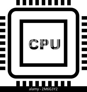 The cpu icon. Microprocessor and processor symbol. Flat Vector ...
