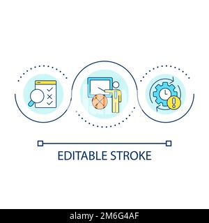 Management of corporate processes without assessment loop concept icon Stock Vector