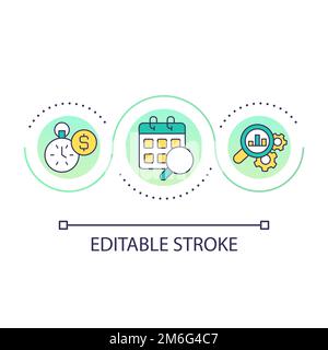 Effective time management loop concept icon Stock Vector