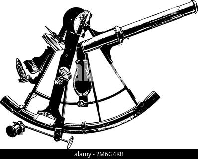Antique Sextant Sketch illustration Stock Vector