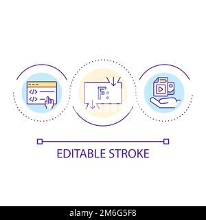 Using functions in programming loop concept icon Stock Vector