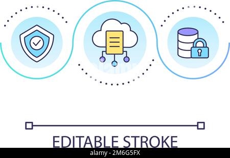 Cloud data storage loop concept icon Stock Vector