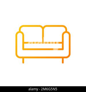 Loveseat pixel perfect gradient linear vector icon Stock Vector