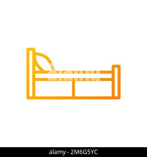 Single bed pixel perfect gradient linear vector icon Stock Vector