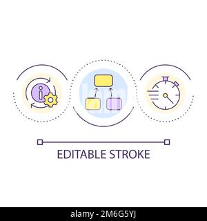 Bundle data together loop concept icon Stock Vector