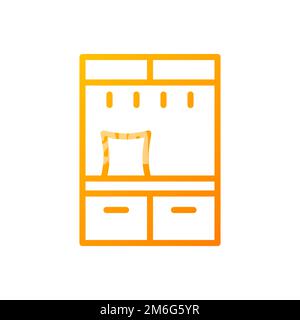 Hall tree pixel perfect gradient linear vector icon Stock Vector