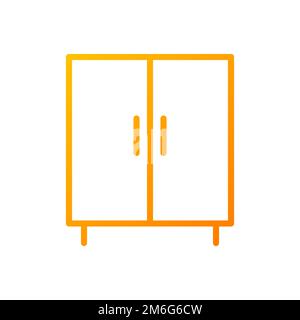Cabinet pixel perfect gradient linear vector icon Stock Vector