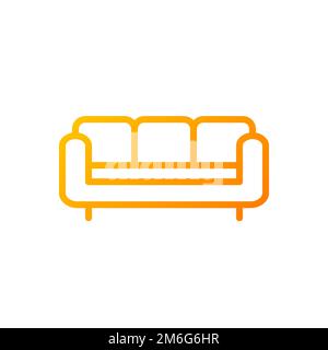 Sofa pixel perfect gradient linear vector icon Stock Vector