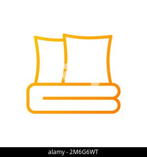 Bedding set pixel perfect gradient linear vector icon Stock Vector