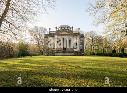 Gibside chapel exterior façade seen from The Long Walk, in winter. Rowlands Gill, Gateshead. UK Stock Photo