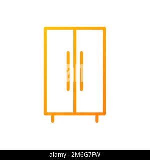 Wardrobe closet pixel perfect gradient linear vector icon Stock Vector