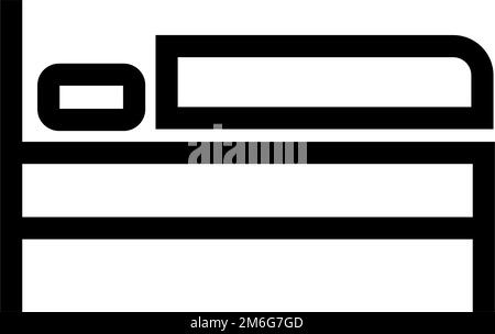 Simple icon of a person sleeping on a simple bed. Hotel. Editable vector. Stock Vector