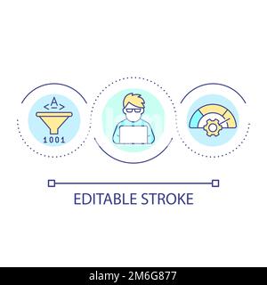 Data processing loop concept icon Stock Vector