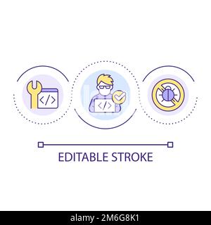 Writing error-free code loop concept icon Stock Vector