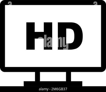 HD TV Icon. High Definition TV Icon. Editable vector. Stock Vector