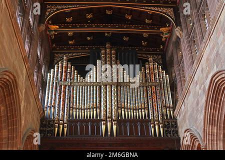 Organ pipes, St Peters Collegiate Church, Lich Gate, Wolverhampton, West Midlands, England, UK, WV1 1TY Stock Photo