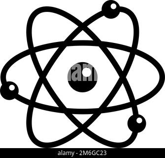 Atom and electron silhouette icon. Editable vector. Stock Vector