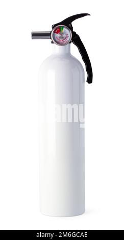 Small Boat Fire Extinguisher Cut Out on White. Stock Photo