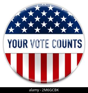 Your Vote Counts - badge button concept Stock Photo