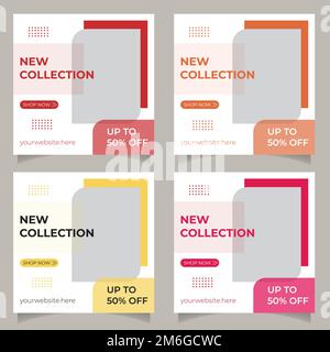 fashion social media post template. Stock Vector