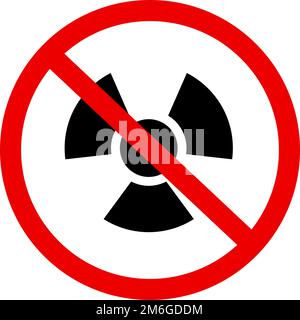 Nuclear weapons use prohibition sign. Editable vector. Stock Vector