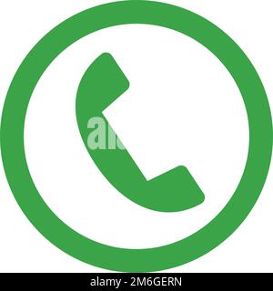 Round phone symbol. Call icon. Editable vector. Stock Vector