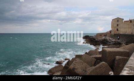 mediterranean sea in cefalù in sicily (italy) Stock Photo