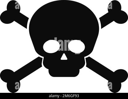 Crossed bones and skull. Pirate and danger icon. Editable vector. Stock Vector