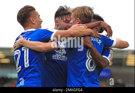 Chris Forrester of Peterborough United celebrates after scoring making ...