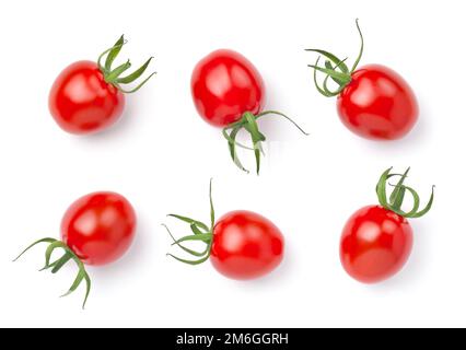 Organic Cherry Tomatoes Isolated On White Background Stock Photo