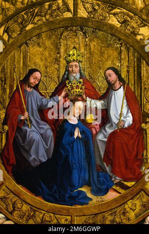 The Coronation of Mary in the Circle of Angels and Saints, 1470 by Ausburger Meister Stock Photo