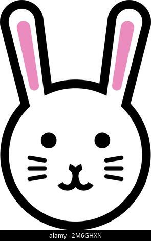 Cute rabbit icon. Bunny. Rabbit zodiac sign. Editable vector. Stock Vector
