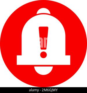 Emergency alert bell icon. Warning and danger sign. Bell and exclamation. Editable vector. Stock Vector