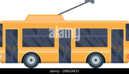 Trolley bus icon. Urban passenger transport side view Stock Vector